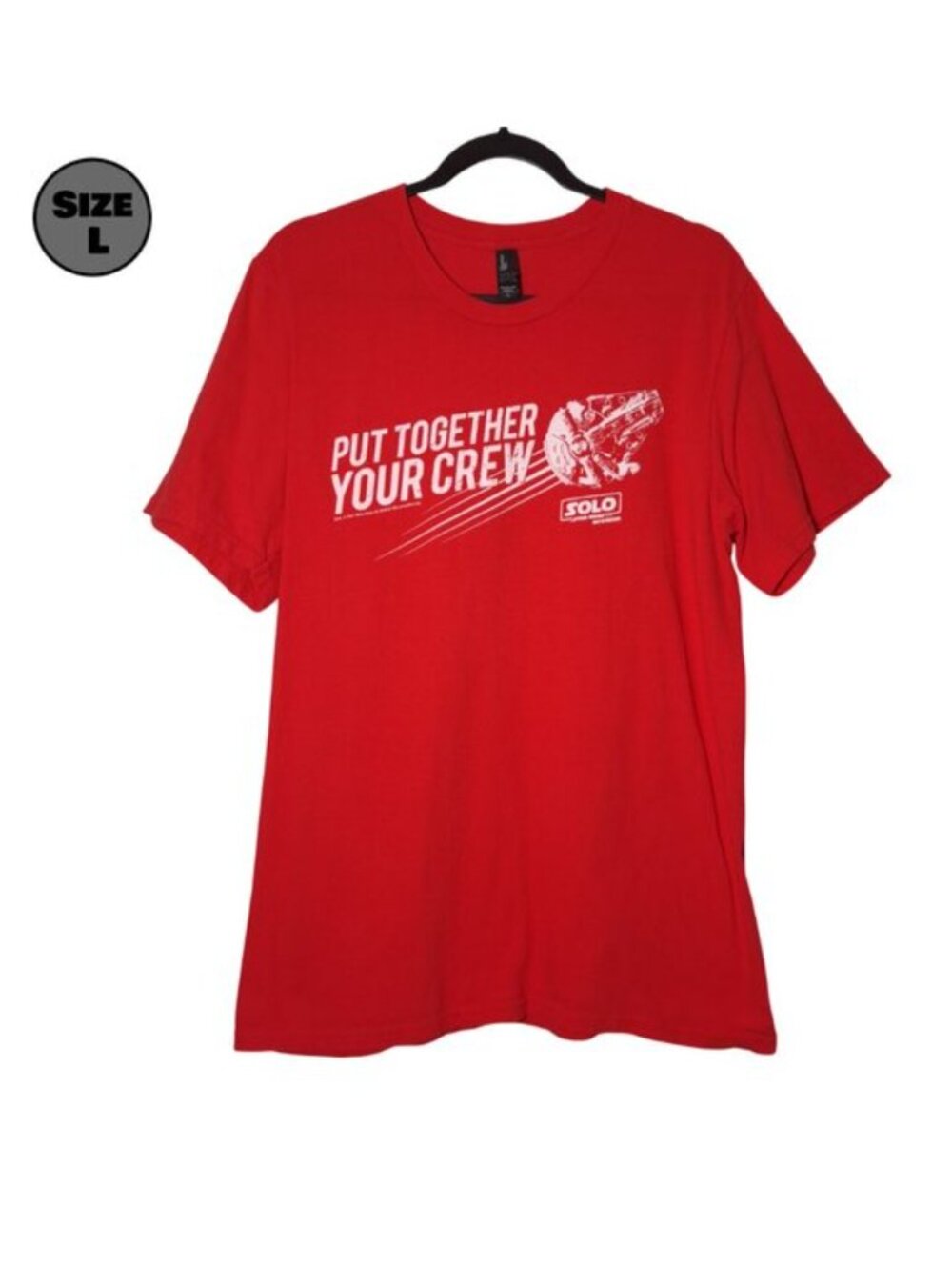 Solo: A Star Wars Story - Put Together Your Crew USED Shirt (L, Red, Solo Cup)